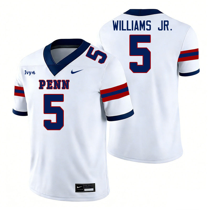 Pennsylvania Quakers #5 Sean Williams Jr. College Football Jerseys,Uniforms Stitched-White